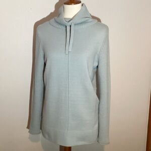 Sonoma cowl neck tunic sweater,long sleeves,loosefit w/stretch,light blue,soft,S